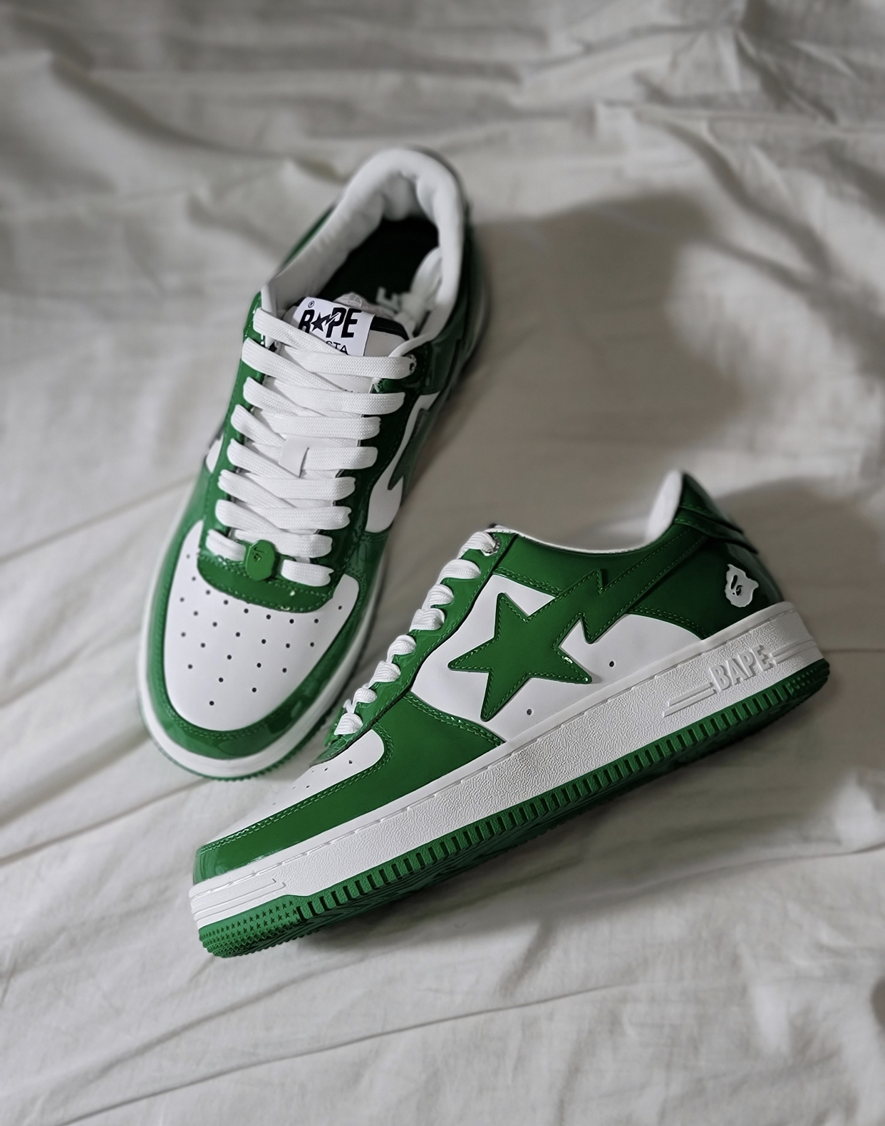 A Bathing Ape Bape Sta Low White Green 1H70-191-001 review N*** 00
