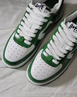 A Bathing Ape Bape Sta Low White Green 1H70-191-001 review N*** 02