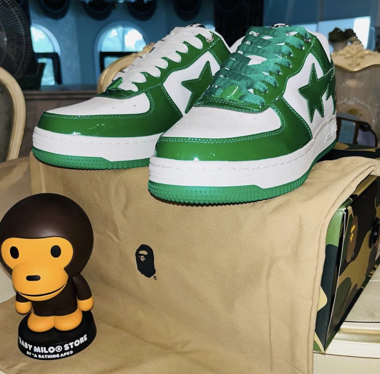 A Bathing Ape Bape Sta Low White Green 1H70-191-001 review G*** 00