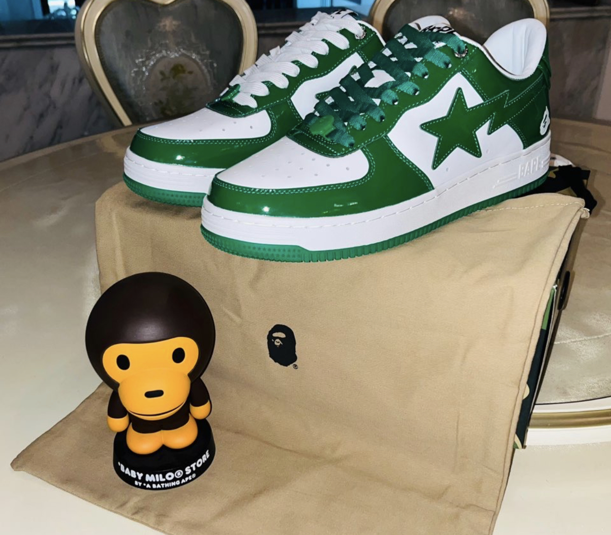 A Bathing Ape Bape Sta Low White Green 1H70-191-001 review G*** 01