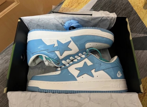 A Bathing Ape Bape Sta Low White Blue 1M70-191-001 review 