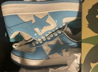 A Bathing Ape Bape Sta Low White Blue 1M70-191-001 review P***