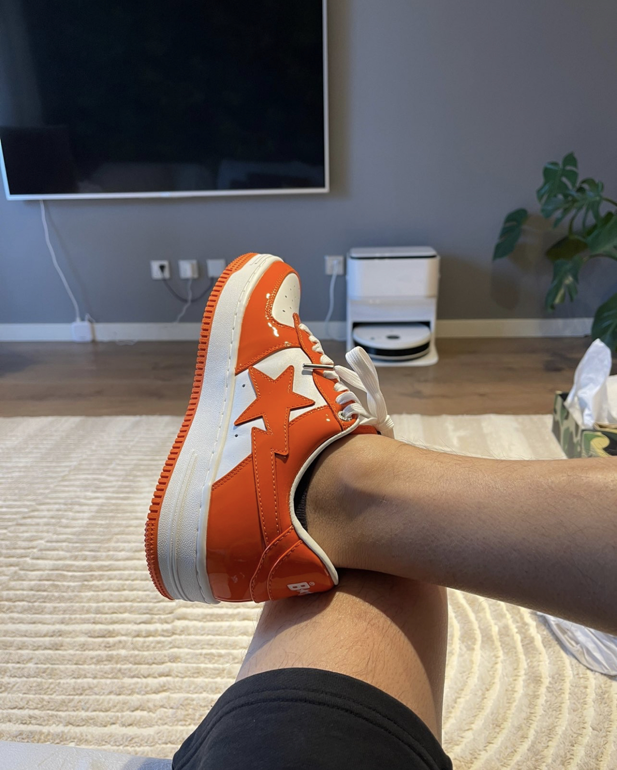 A Bathing Ape Bape Sta Low White Orange 1H70-191-001 review R***