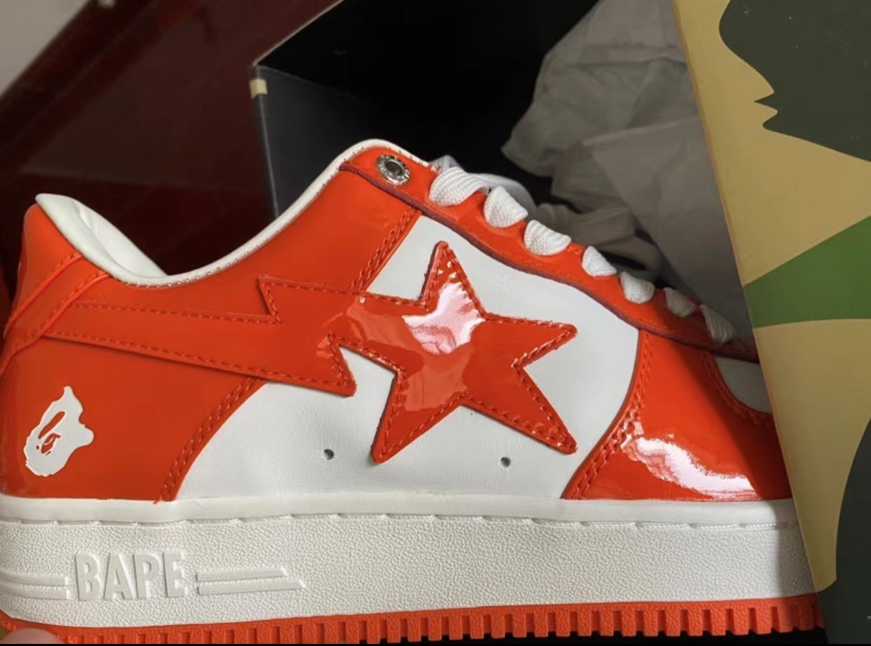 A Bathing Ape Bape Sta Low White Orange 1H70-191-001 review B***