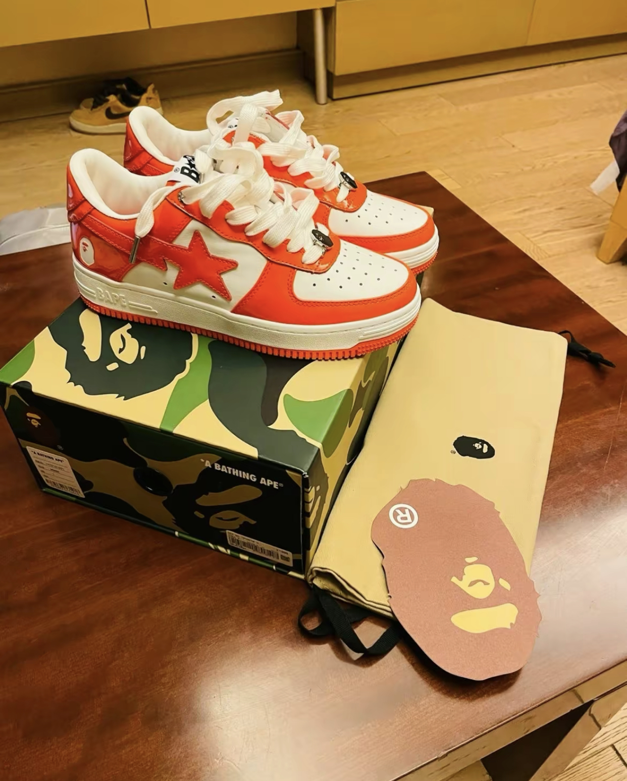 A Bathing Ape Bape Sta Low White Orange 1H70-191-001 review F*** 01