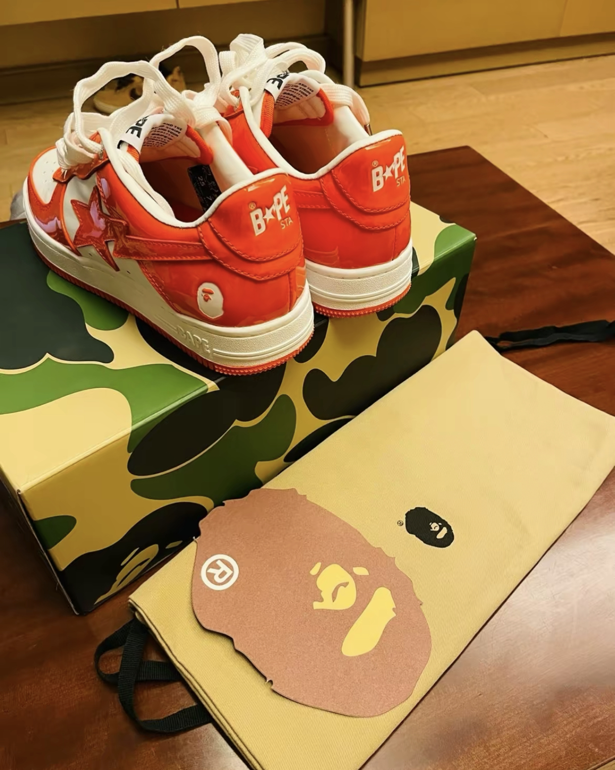 A Bathing Ape Bape Sta Low White Orange 1H70-191-001 review F*** 02