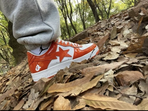A Bathing Ape Bape Sta Low White Orange 1H70-191-001 review 