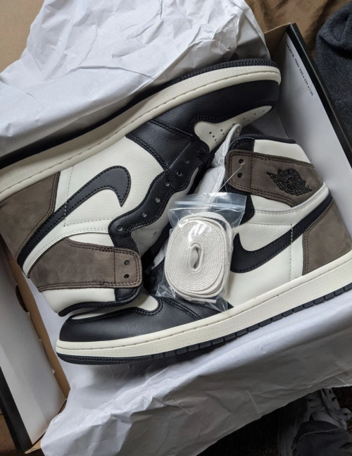 PK God Batch Air Jordan 1 Retro High Dark Mocha 555088-105 review 