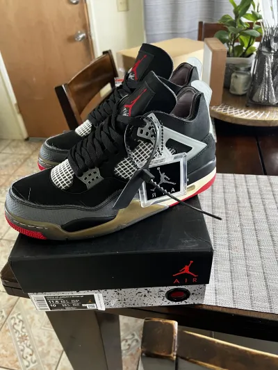 PK God Batch OFF White x Air Jordan 4 Bred CV9388-001 review Fher 01