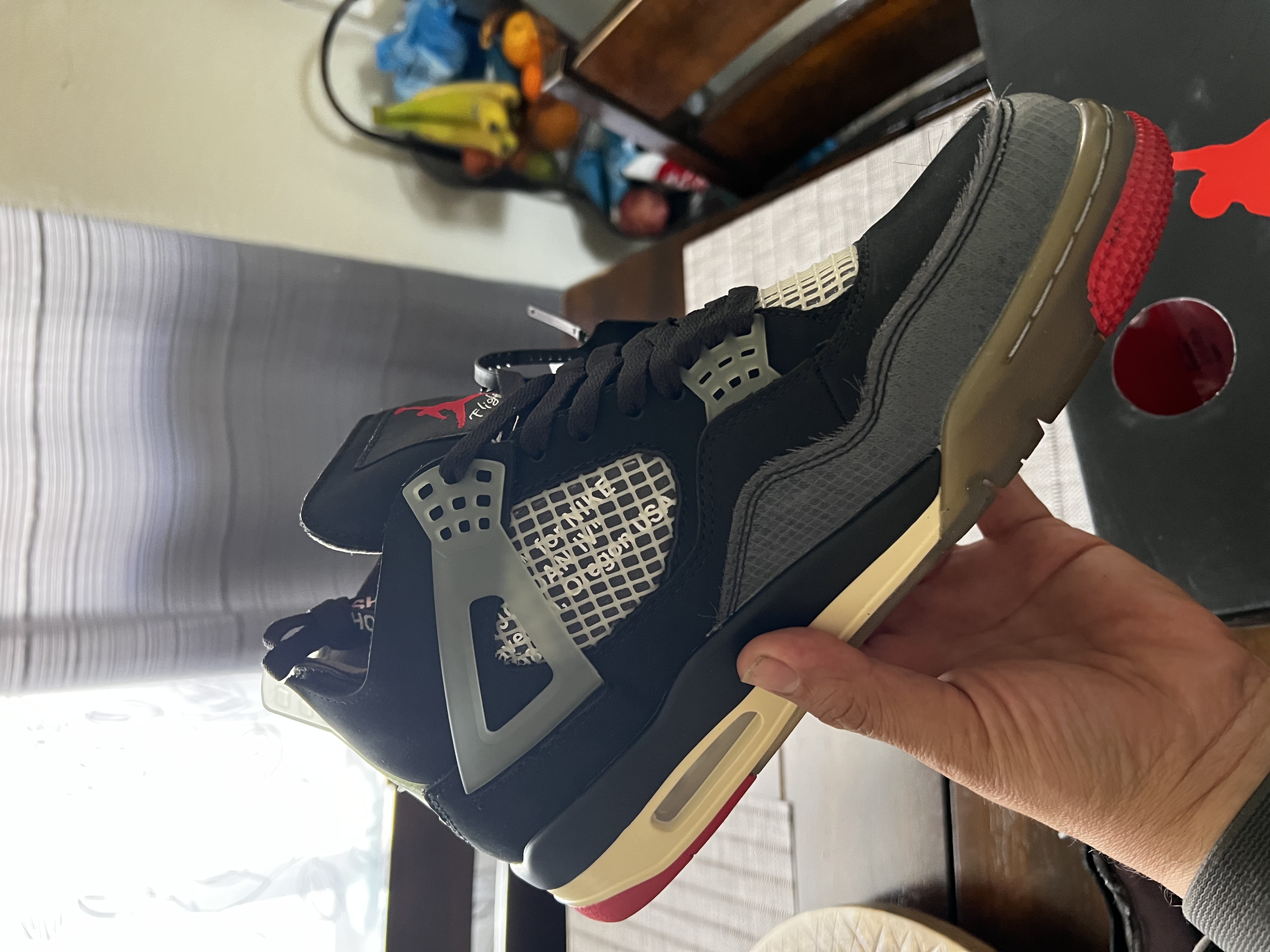 PK God Batch OFF White x Air Jordan 4 Bred CV9388-001 review Fher 03