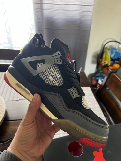 PK God Batch OFF White x Air Jordan 4 Bred CV9388-001 review Fher 03