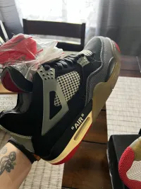 PK God Batch OFF White x Air Jordan 4 Bred CV9388-001 review 3
