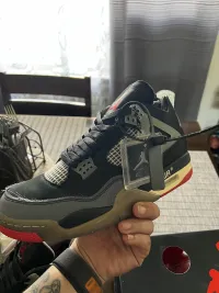 PK God Batch OFF White x Air Jordan 4 Bred CV9388-001 review 5