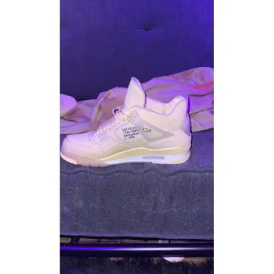 Special offer Batch OFF White x Air Jordan 4 Sail CV9388-100 review V*** 01