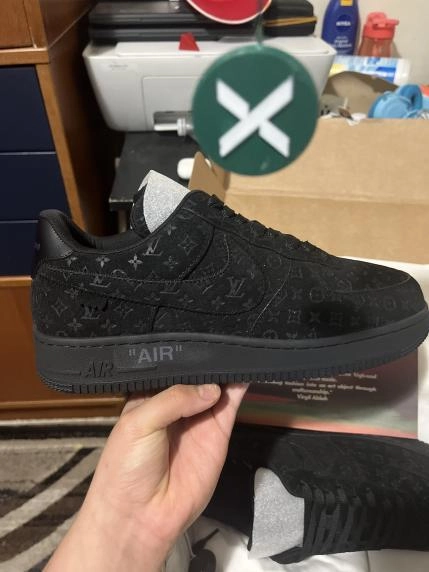PK GOD BATCH LOUIS VUITTON x Nike Air Force 1 All Black 1A9VD7 review 