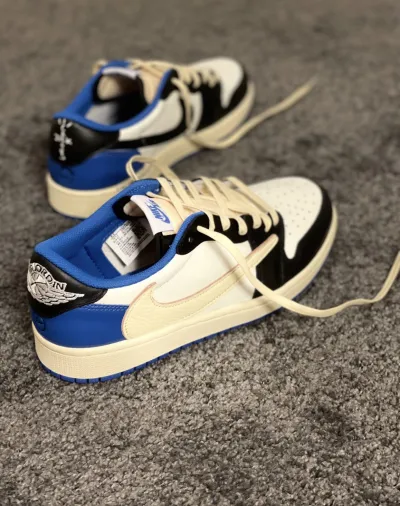 PK God Batch Travis Scott x Fragment Design x Air Jordan 1 Low DM7866-140 review R***