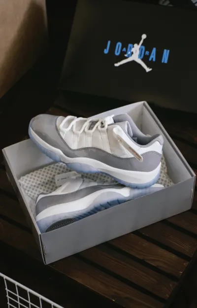 PK God Air Jordan 11 Retro Low Cement Grey  AV2187-140 review U*** 01