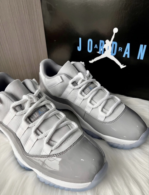 PK God Air Jordan 11 Retro Low Cement Grey  AV2187-140 review 