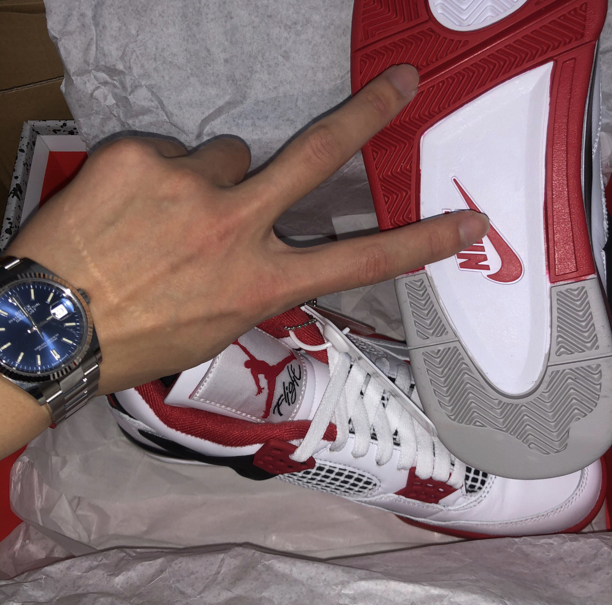 PK God Batch Air Jordan 4 Retro Fire Red DC7770-160 review D*** 01