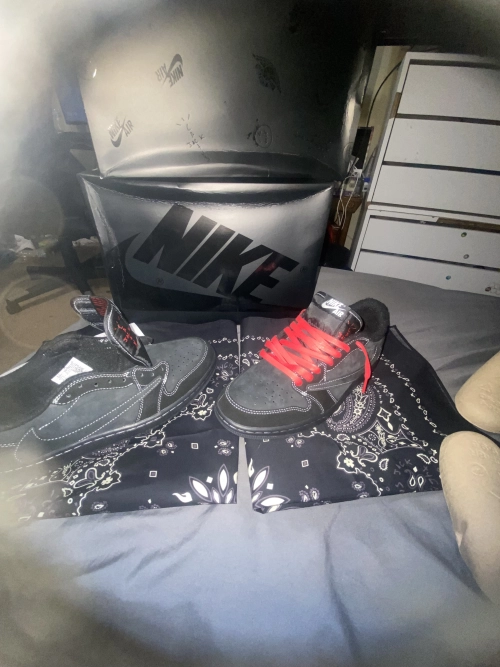 PK God Batch Air Jordan 1 Retro Low OG SP Travis Scott Black Phantom DM7866-001 review 