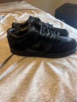 PK God Batch Nike Dunk Low Dover Street Market Triple Black Velvet DH2686-002 review Rigo 01