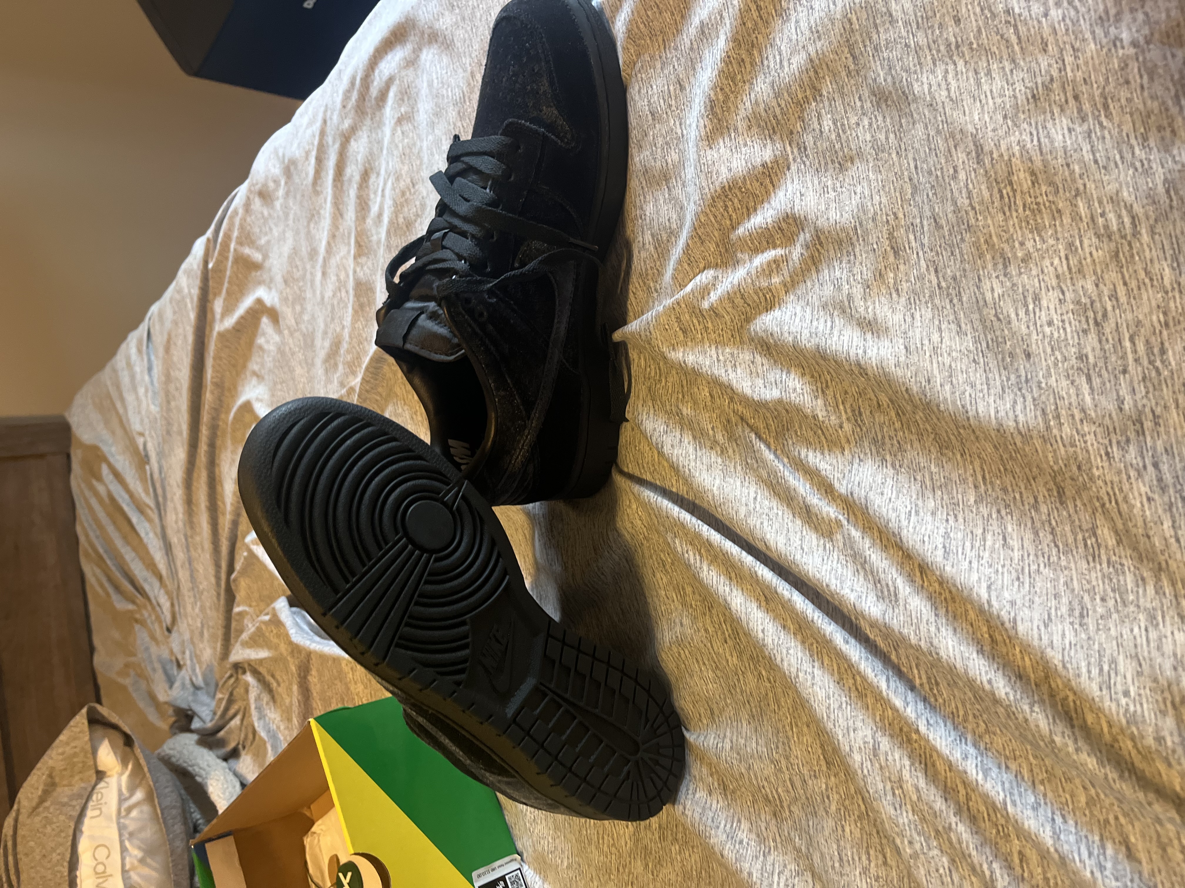 PK God Batch Nike Dunk Low Dover Street Market Triple Black Velvet DH2686-002 review 2