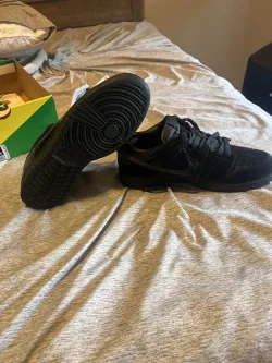 PK God Batch Nike Dunk Low Dover Street Market Triple Black Velvet DH2686-002 review Rigo 03