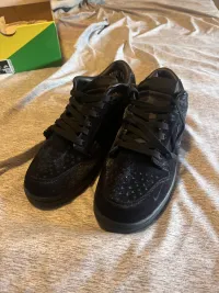 PK God Batch Nike Dunk Low Dover Street Market Triple Black Velvet DH2686-002 review 3