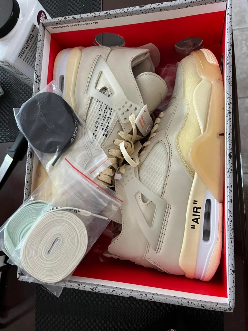 PK God Batch Air Jordan 4 Retro Off-White Sail  CV9388-100 review 