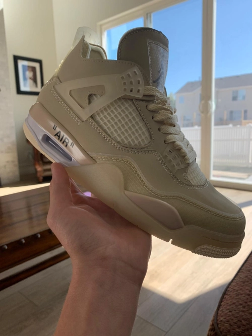 PK God Batch Air Jordan 4 Retro Off-White Sail  CV9388-100 review 