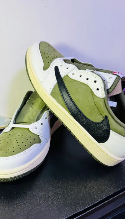 PK God Batch Air Jordan 1 Retro Low OG SP Travis Scott Medium Olive DM7866-200 review E*** 01