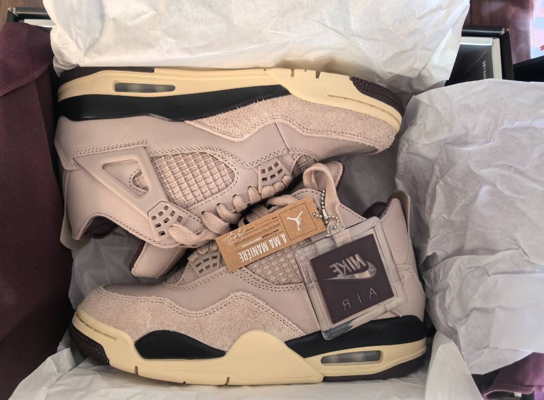 PK God Batch A Ma Maniére x Wmns Air Jordan 4 Retro 'Fossil Stone' FZ4810-200 review V*** 00