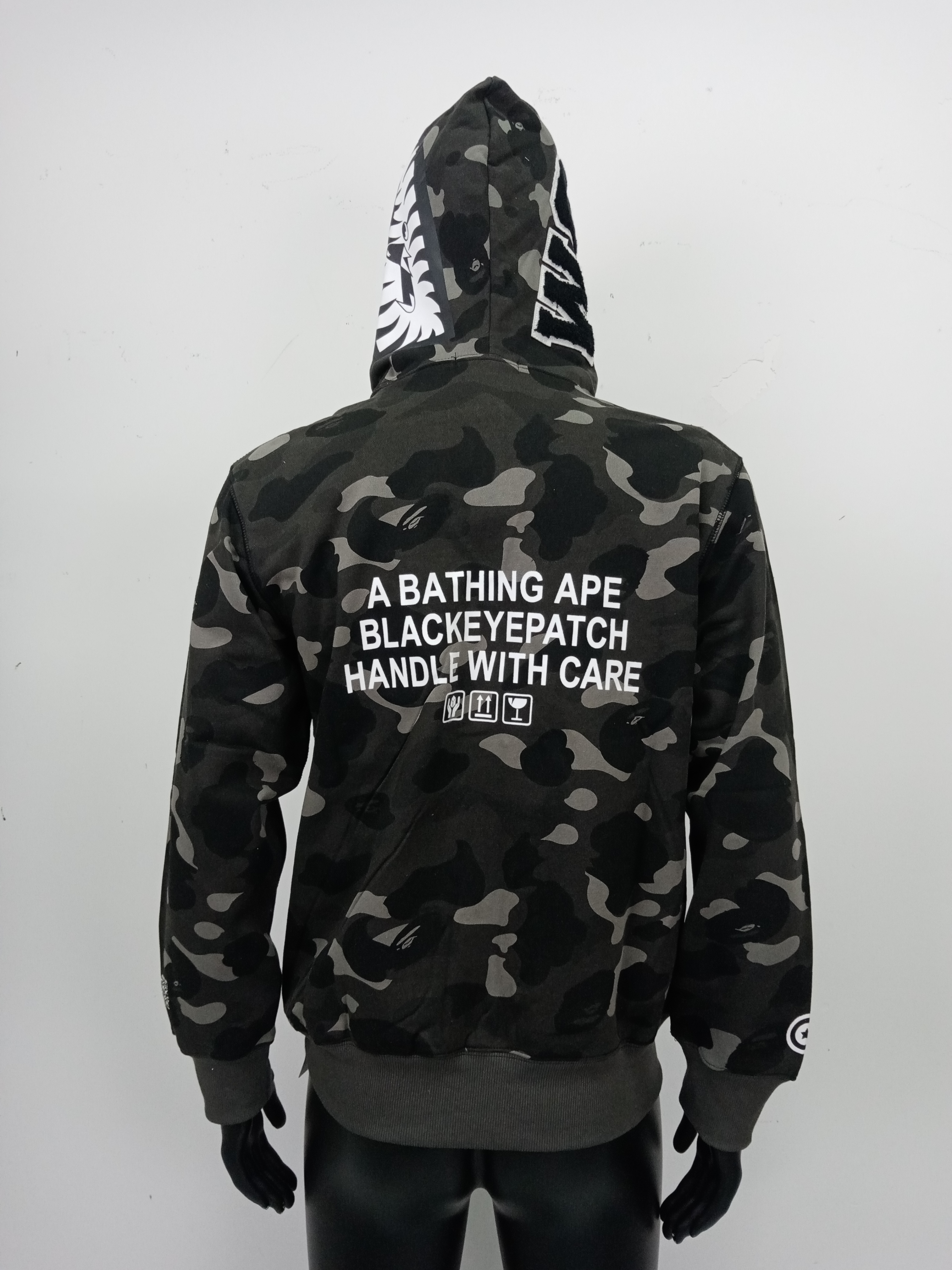 BAPE Black Eye Patch Color Camo Shark Full Zip Hoodie Black review 1