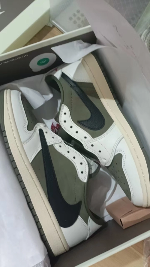 PK God Batch Air Jordan 1 Retro Low OG SP Travis Scott Medium Olive DM7866-200 review 