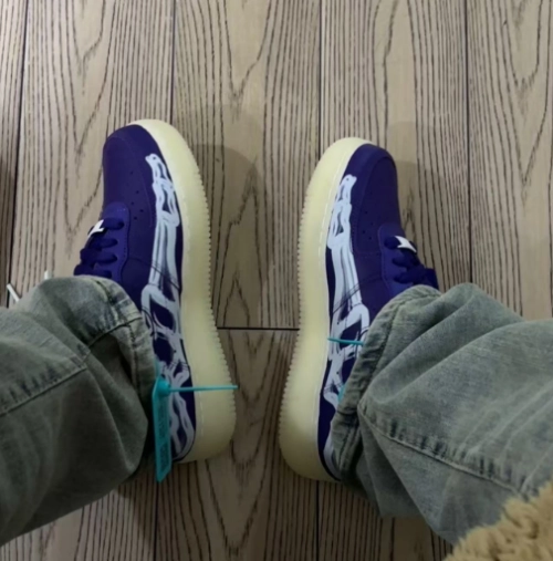 Nike Air Force 1 Low '07 QS Purple Skeleton Halloween CU8067-500 review 