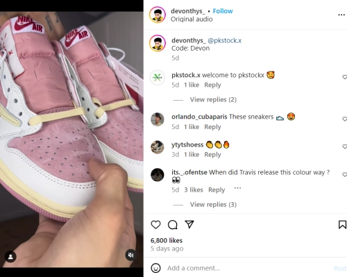 PK God Batch Air Jordan 1 Retro Low OG SP Travis Scott Sail Shy Pink DM7866-600 review 