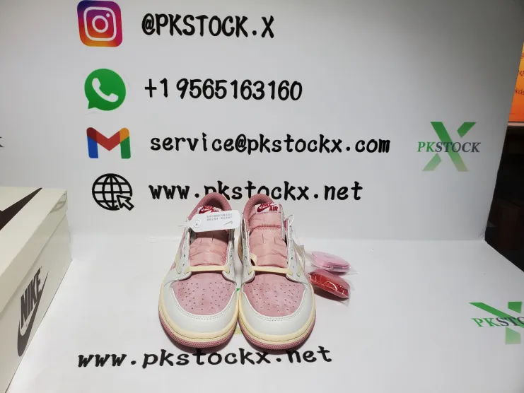 PK God Batch Air Jordan 1 Retro Low OG SP Travis Scott Sail Shy Pink DM7866-600 review F*** 03
