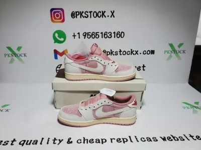 PK God Batch Air Jordan 1 Retro Low OG SP Travis Scott Sail Shy Pink DM7866-600 review F*** 01