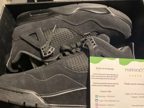 PK God Batch Air Jordan 4 Black Cat CU1110-010 review 