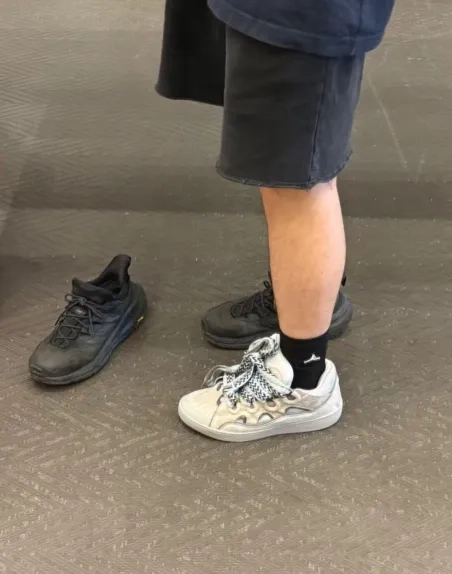 Lanvin Leather Curb Light Grey Blue FMSKRK11DRAGA 2313 review 