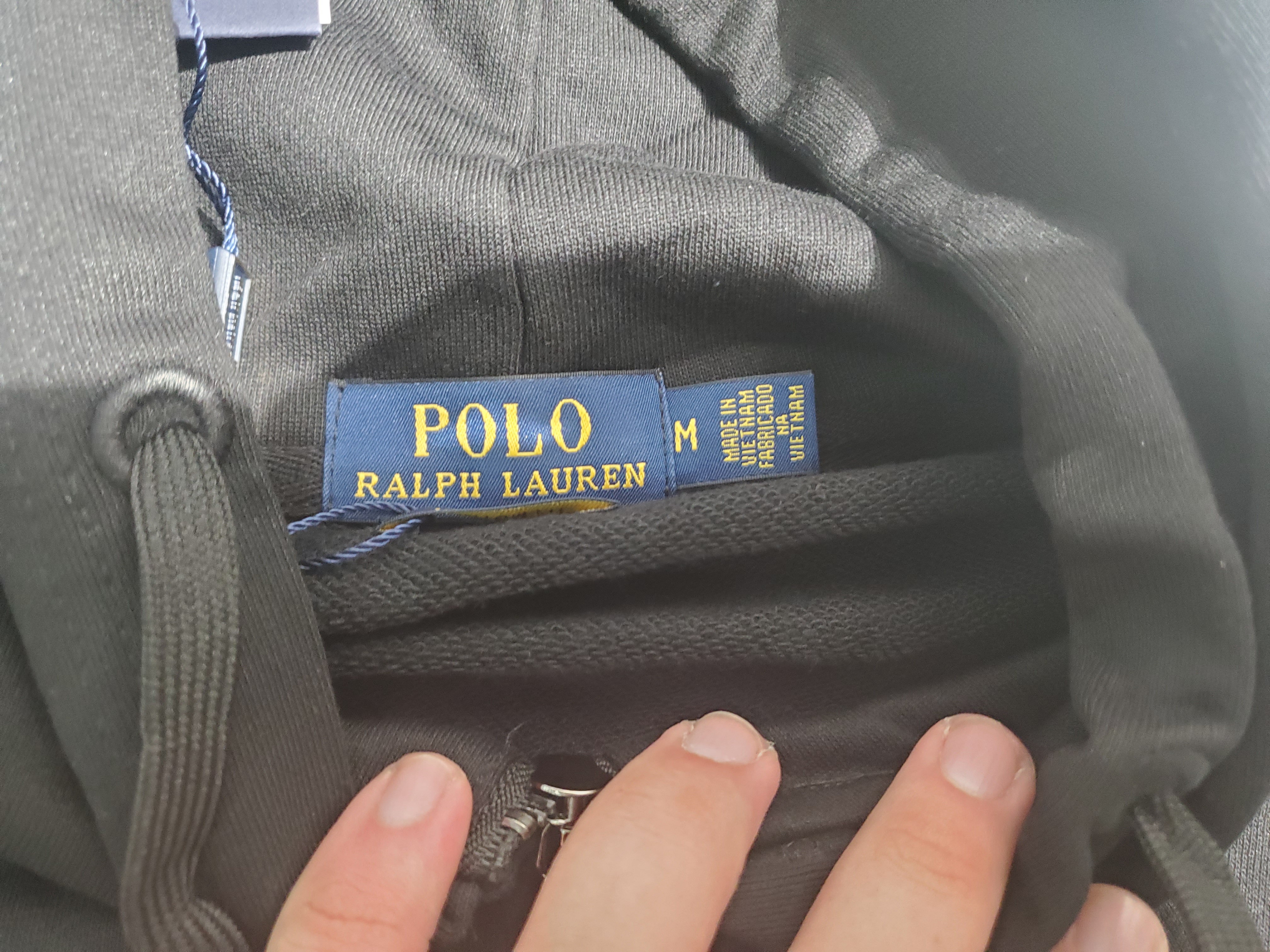 Polo Ralph Lauren Men's Double Knit Full-Zip Hoodie Sweatshirt Black and White review A*** 03