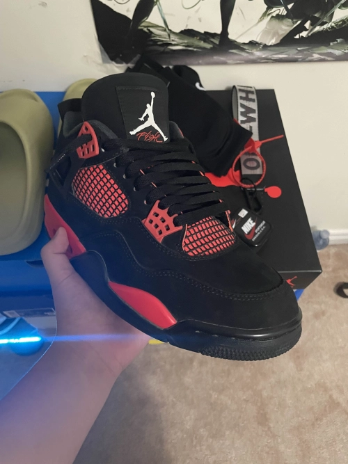 PK God Batch Air Jordan 4 Red Thunder CT8527-016 review 