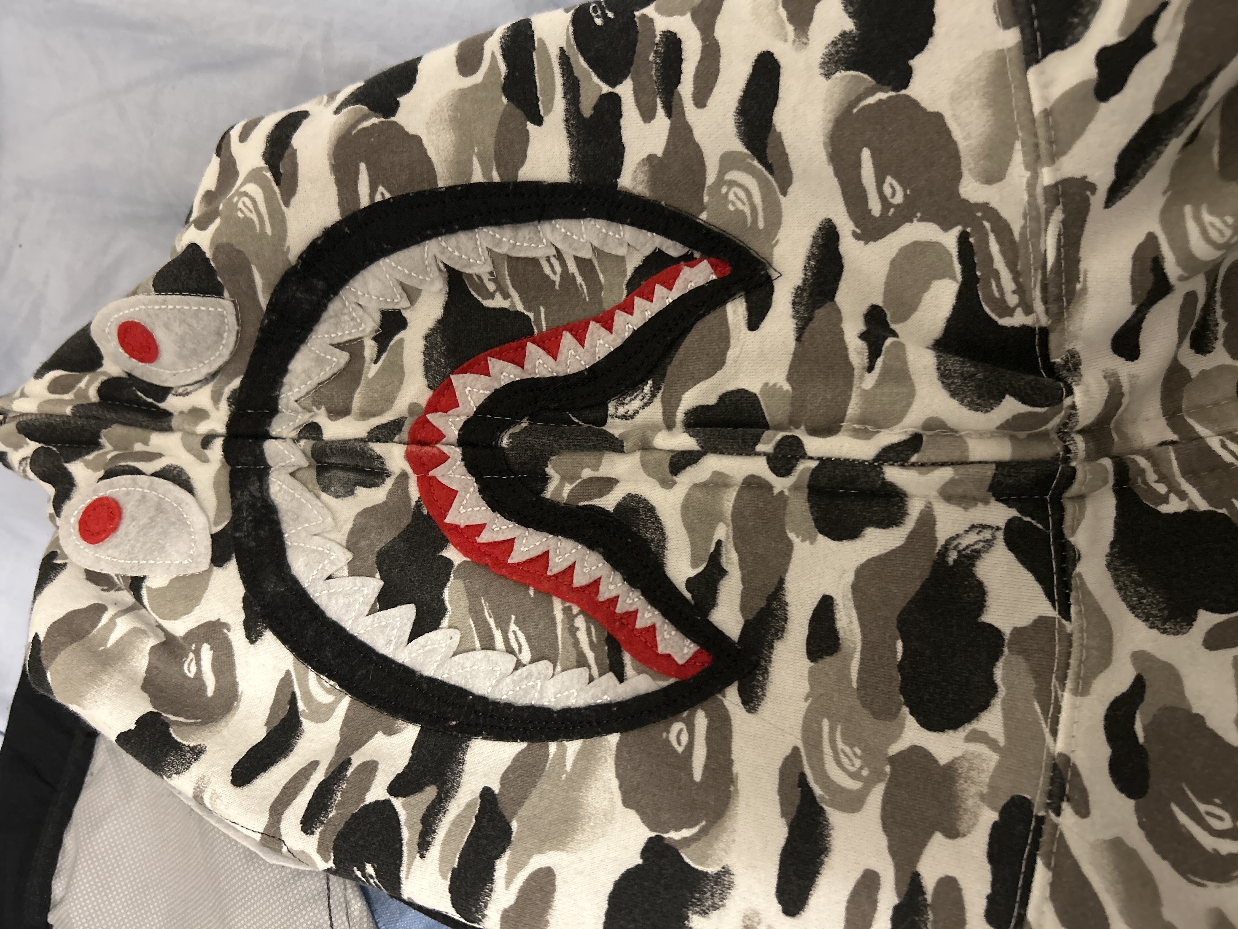 BAPE ABC Camo Double Shark Full Zip Hoodie 'Grey' review Dannu 01