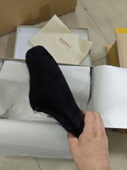 Marni Long hair Calfskin Fussbett Sabot Black SBMR000600P412200N99 review T*** 03