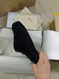 Marni Long hair Calfskin Fussbett Sabot Black SBMR000600P412200N99 review T*** 03