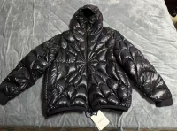 Moncler Violier Spider-Man Short Down Jacket Black review 3