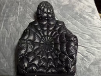 Moncler Violier Spider-Man Short Down Jacket Black review 4