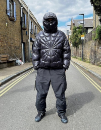 Moncler Violier Spider-Man Short Down Jacket Black review 0