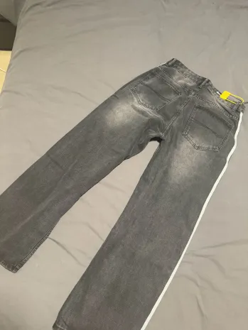 Balenciaga X Adidas Wide-Leg Jeans With Three Stripes On The Side Webbing Black review W*** 02