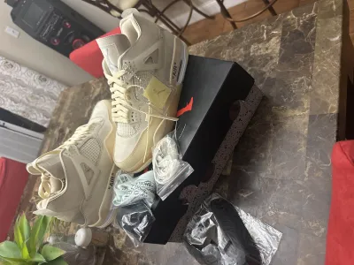 PK God Batch Air Jordan 4 Retro Off-White Sail  CV9388-100 review R***